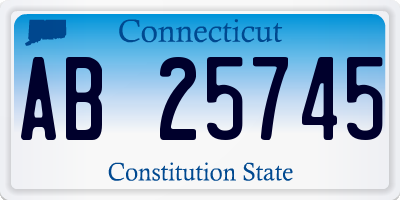 CT license plate AB25745