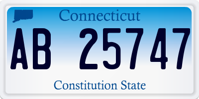 CT license plate AB25747