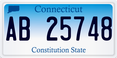 CT license plate AB25748