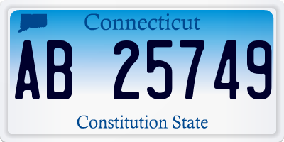 CT license plate AB25749