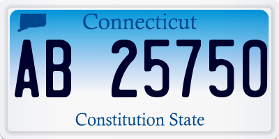 CT license plate AB25750