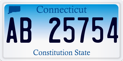 CT license plate AB25754