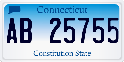 CT license plate AB25755