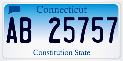 CT license plate AB25757