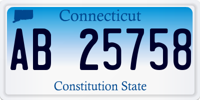 CT license plate AB25758