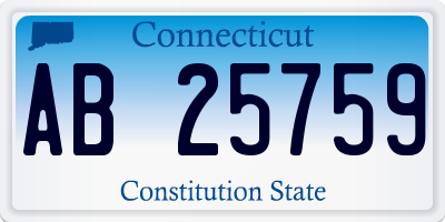 CT license plate AB25759