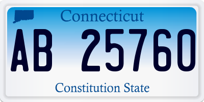 CT license plate AB25760