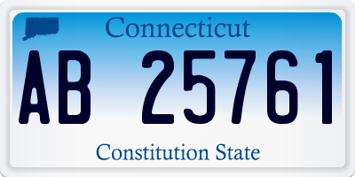 CT license plate AB25761