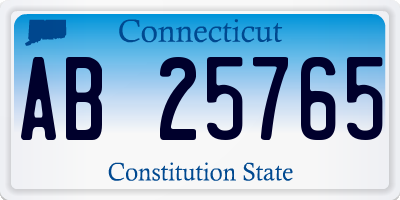 CT license plate AB25765