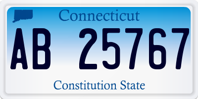 CT license plate AB25767