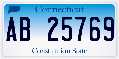 CT license plate AB25769