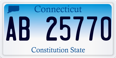 CT license plate AB25770