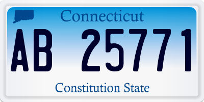 CT license plate AB25771