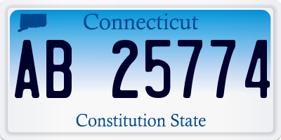 CT license plate AB25774