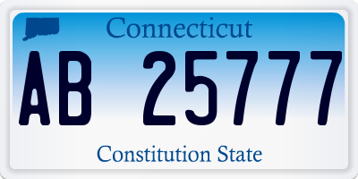 CT license plate AB25777