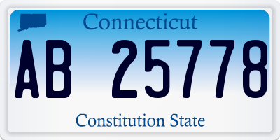 CT license plate AB25778