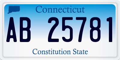 CT license plate AB25781