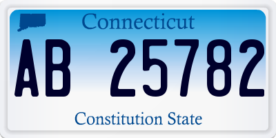 CT license plate AB25782