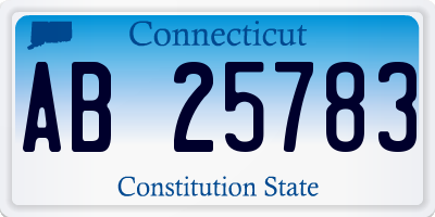 CT license plate AB25783