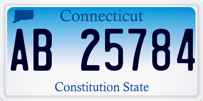 CT license plate AB25784