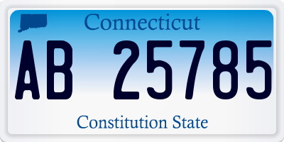 CT license plate AB25785