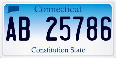 CT license plate AB25786