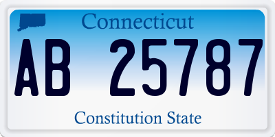 CT license plate AB25787