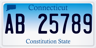 CT license plate AB25789