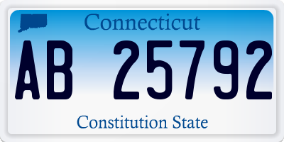 CT license plate AB25792