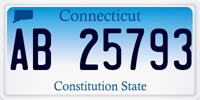 CT license plate AB25793