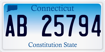 CT license plate AB25794