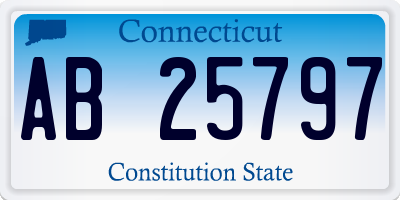 CT license plate AB25797