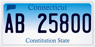 CT license plate AB25800