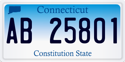 CT license plate AB25801