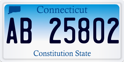 CT license plate AB25802