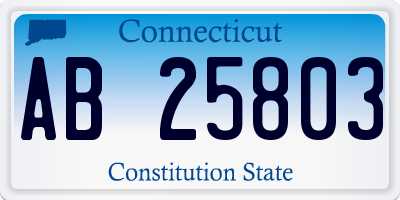 CT license plate AB25803