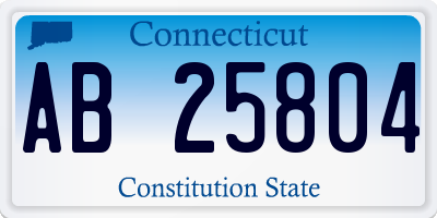 CT license plate AB25804