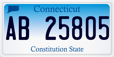 CT license plate AB25805