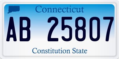 CT license plate AB25807