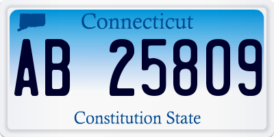 CT license plate AB25809