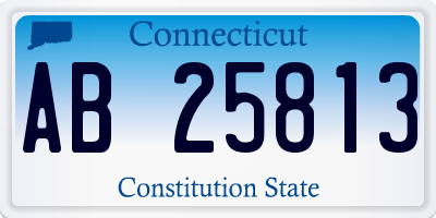 CT license plate AB25813