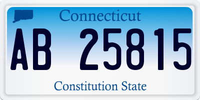 CT license plate AB25815