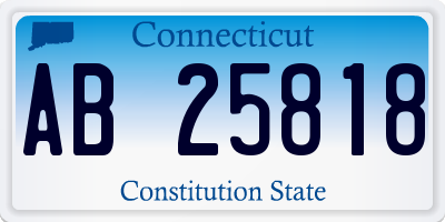 CT license plate AB25818