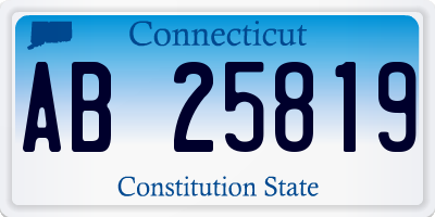 CT license plate AB25819