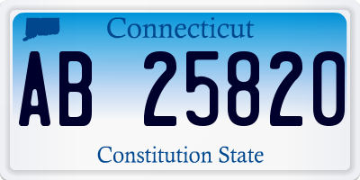 CT license plate AB25820