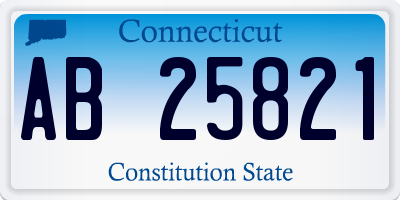 CT license plate AB25821