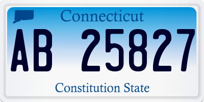 CT license plate AB25827