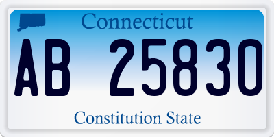 CT license plate AB25830