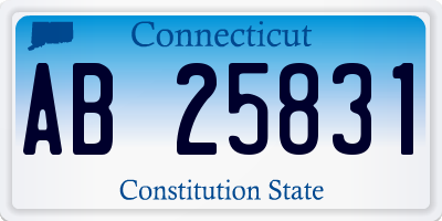 CT license plate AB25831