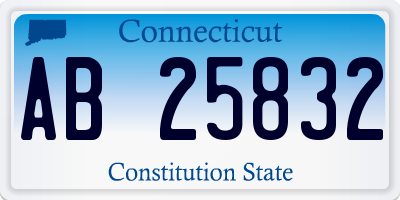 CT license plate AB25832